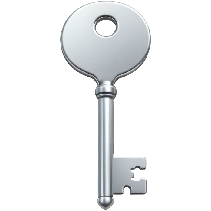 shiny 3D metallic key emoji