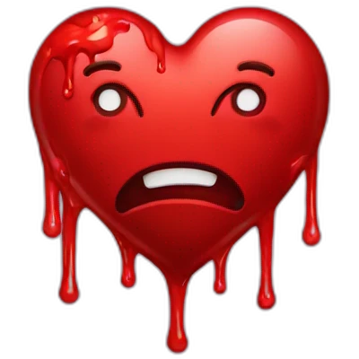 Heart with blood emoji