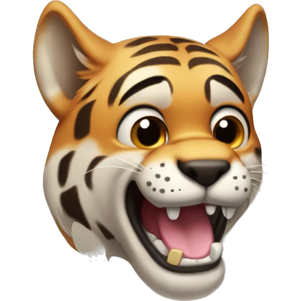 Perro tigre con dientes de sable emoji