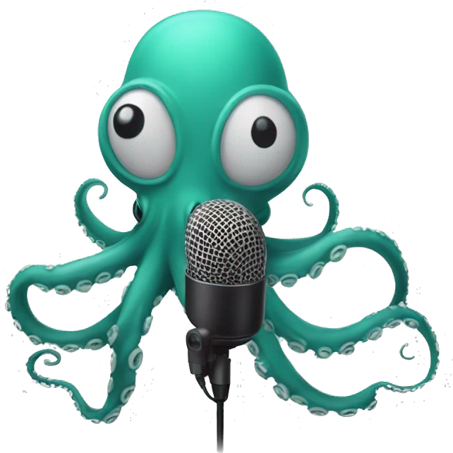 Octopus talking into microphone  emoji