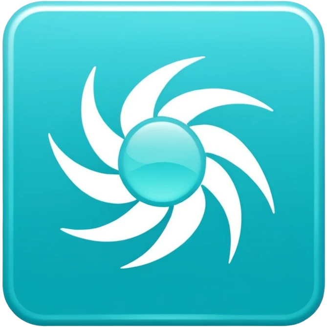 a Tiny compressed Stylized light-turquoise wind wind symbol inside a gradient white square icon, light turquoise borders icon emoji