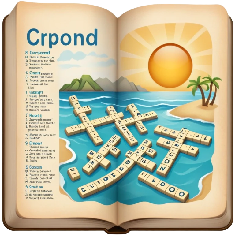 Beach crossword book emoji