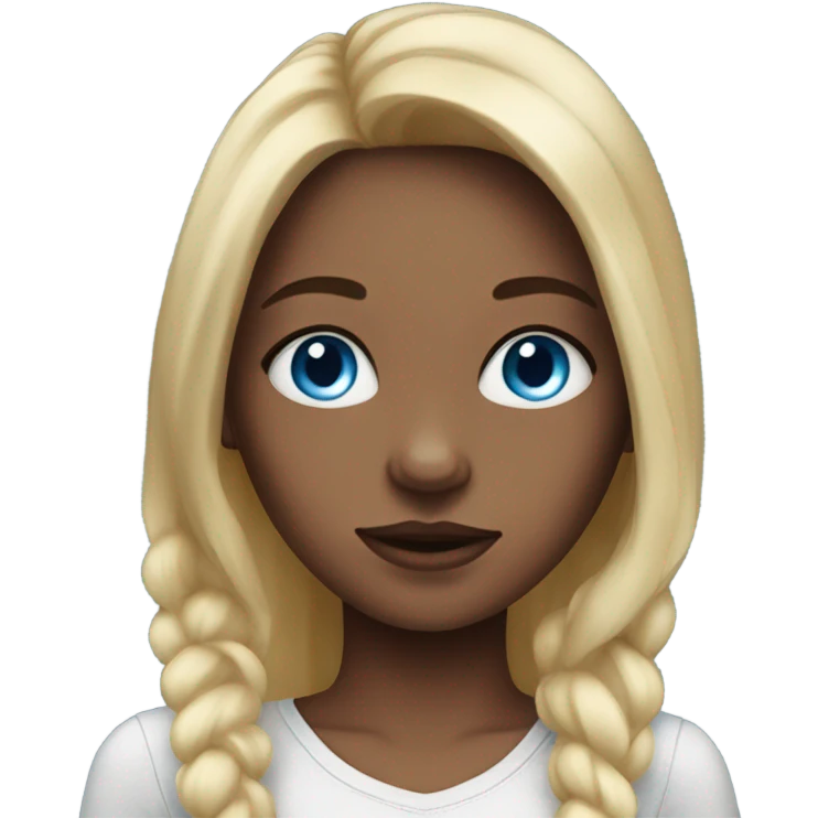 realistic girl with blue eyes emoji