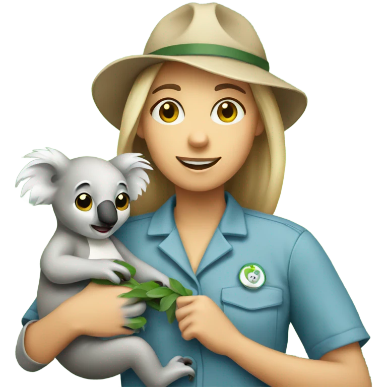 zookeeper holding koala emoji