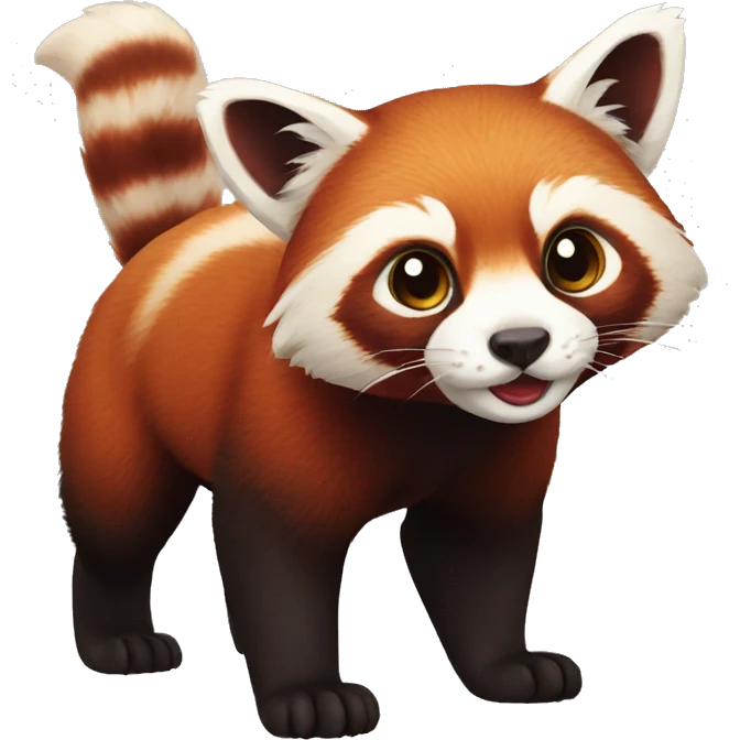 Red Panda Cat hybrid full body emoji