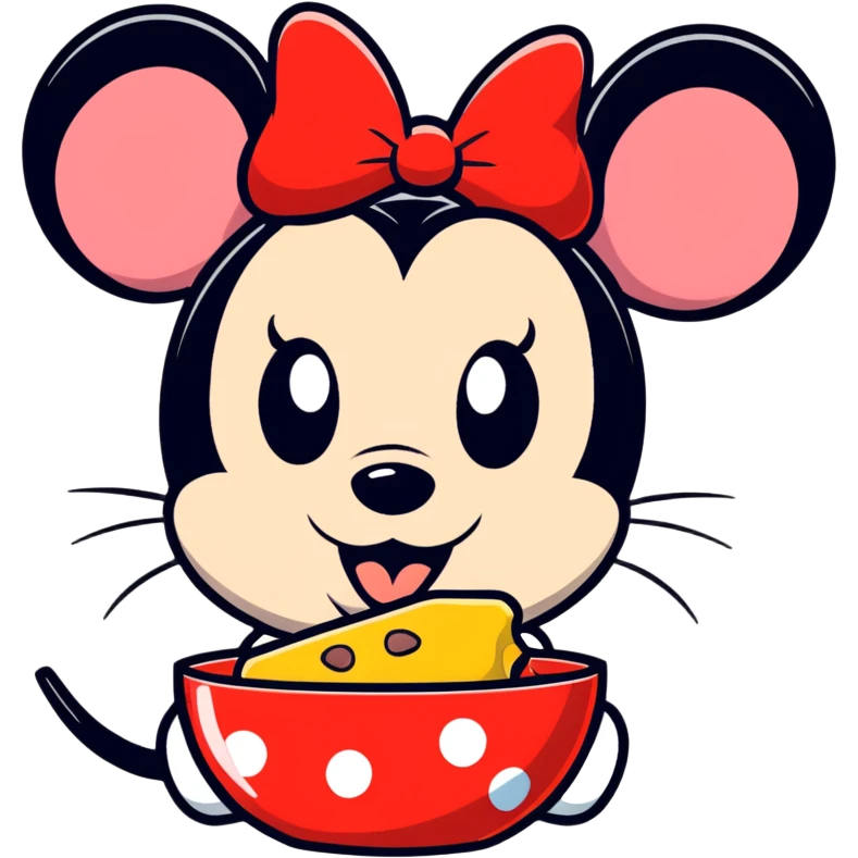 Minnie Mouse eating a mice  emoji