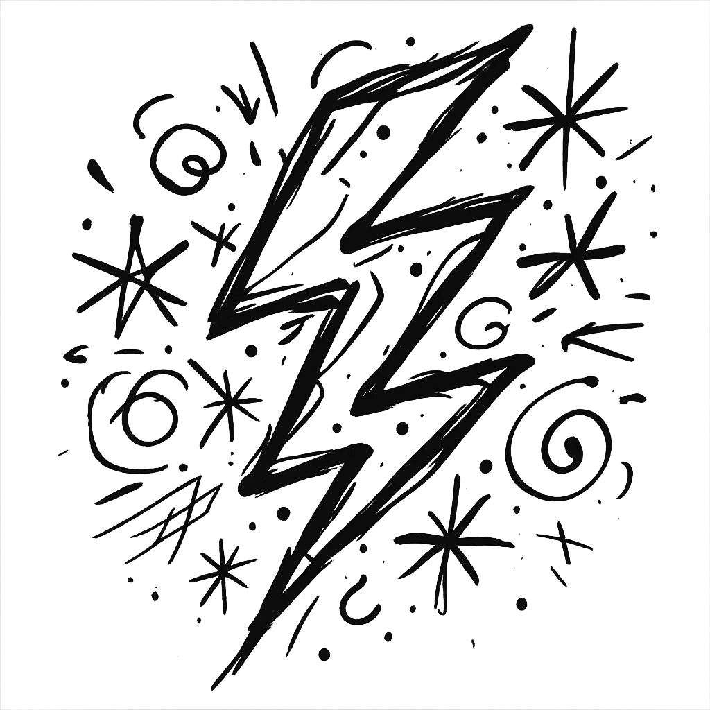 chaotic lightning bolt emoji