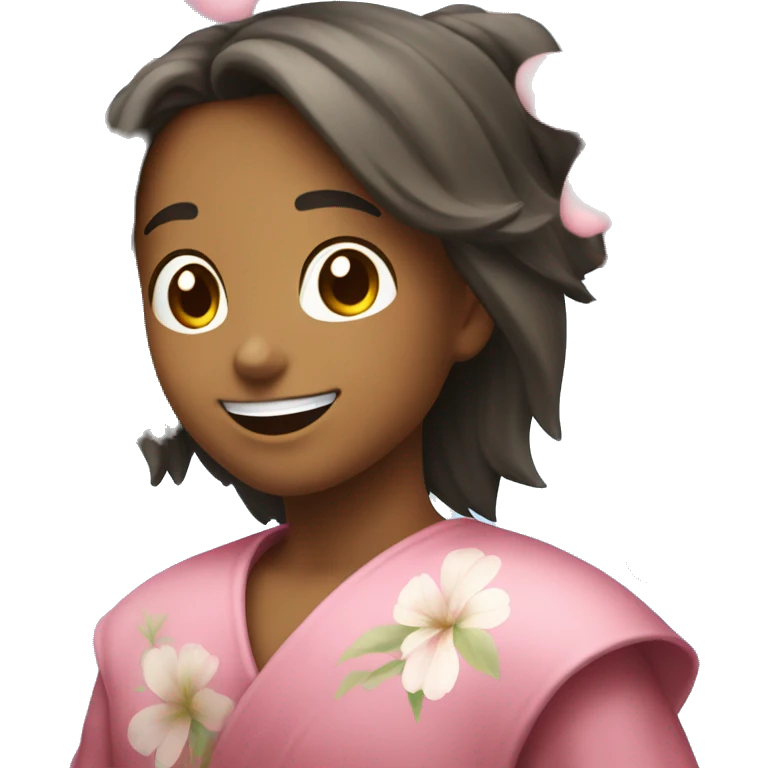 flor de sakura, con una sonrisa emoji