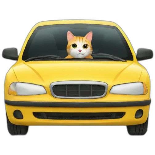 cat in car in fir emoji