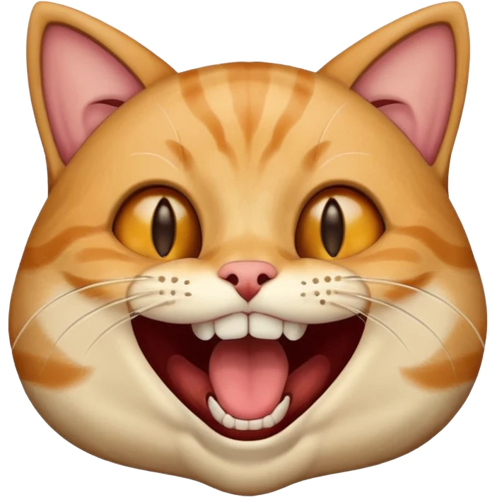 Cat laughing hysterically emoji