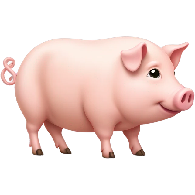 Huge fat pig side view emoji
