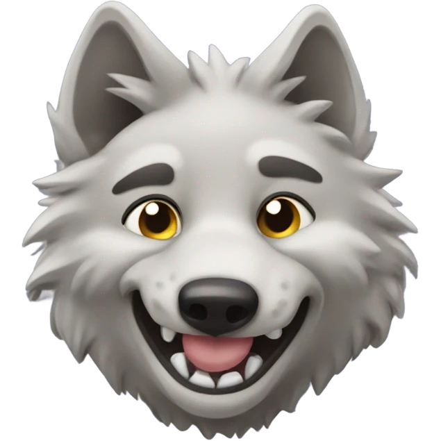 Wolf getting feet paws tickled emoji