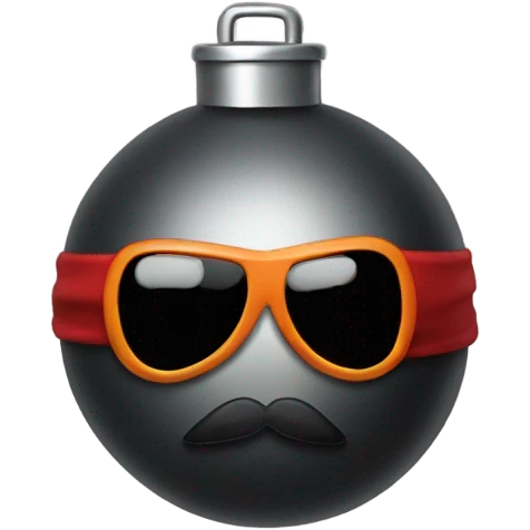 Bomb with mustache  emoji