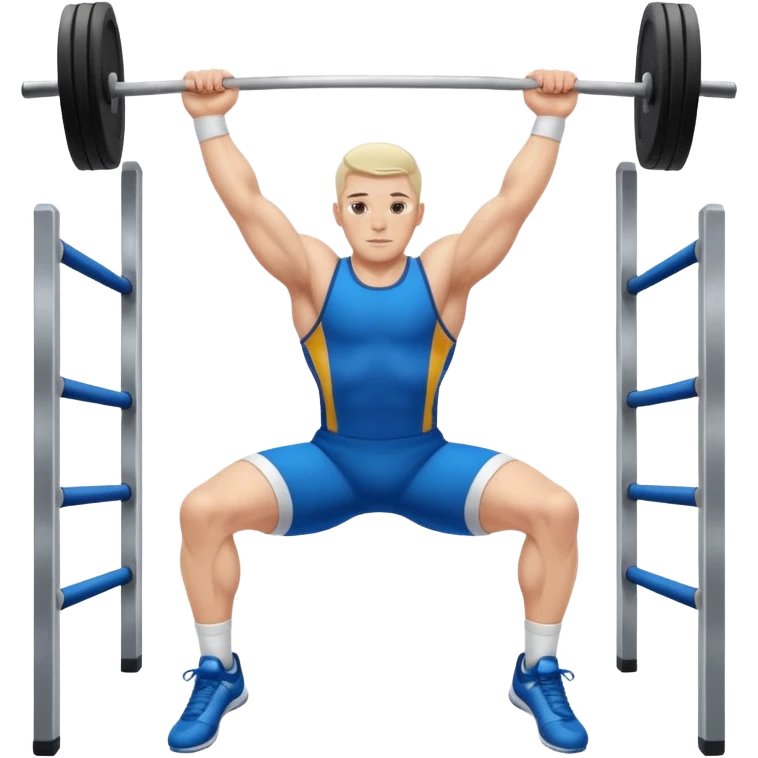white sportsman in the playground, dressed  in sport suit on sports horizontal bars emoji