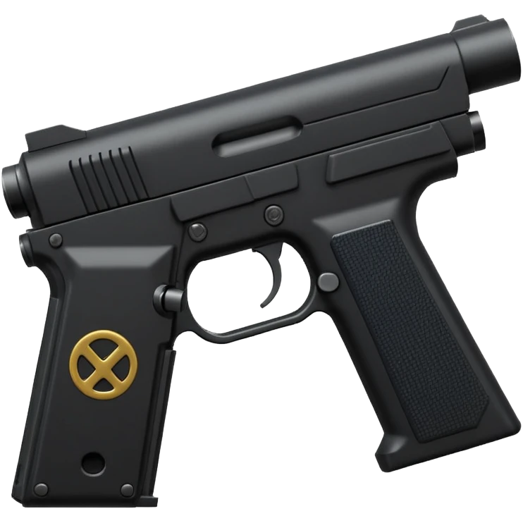 3D render of Silenced Pistol, secret agent spy gear aesthetic, hidden mechanisms, matte black metal with a long suppressor, sleek tactical texture, Apple emoji style, isolated on white background --v 6.0. emoji