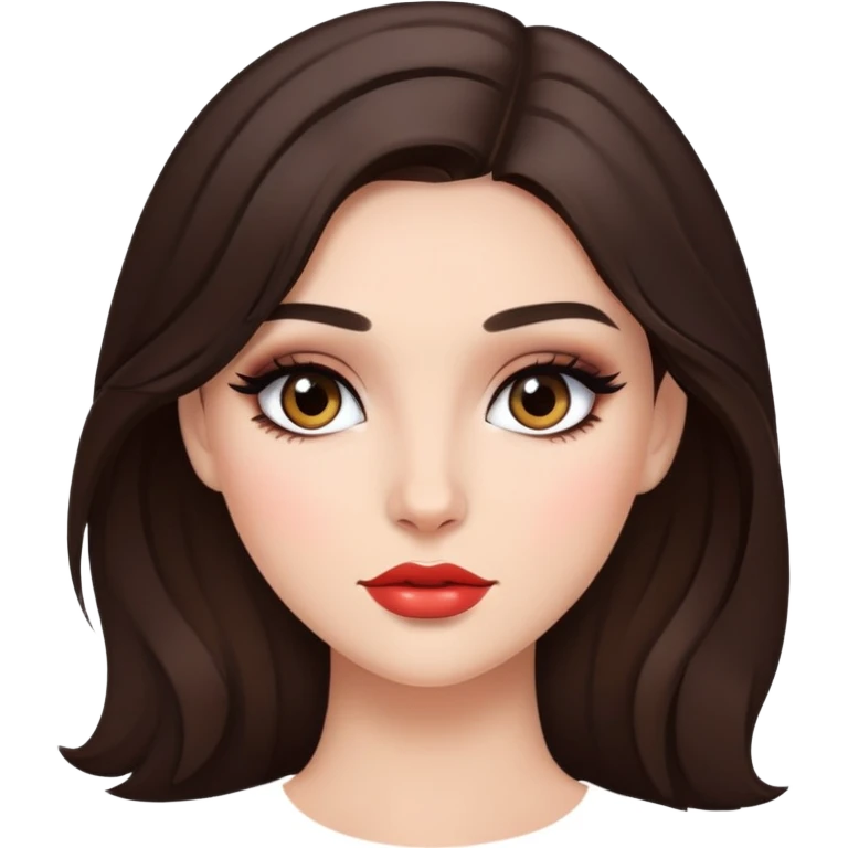 Makeup on brunette girl  emoji