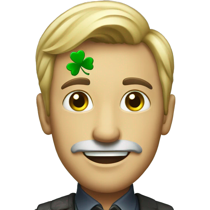 lucky man with clover emoji