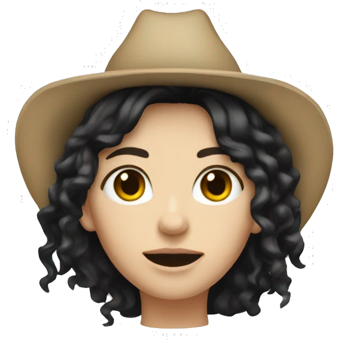 Black hair pale skin cowgirl  emoji