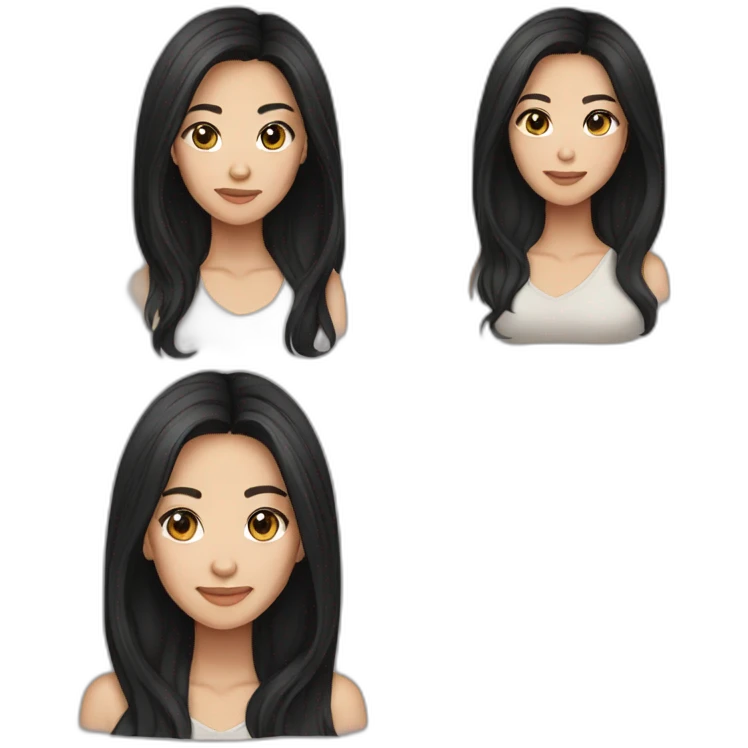 Whitney Lau woman long dark hair emoji