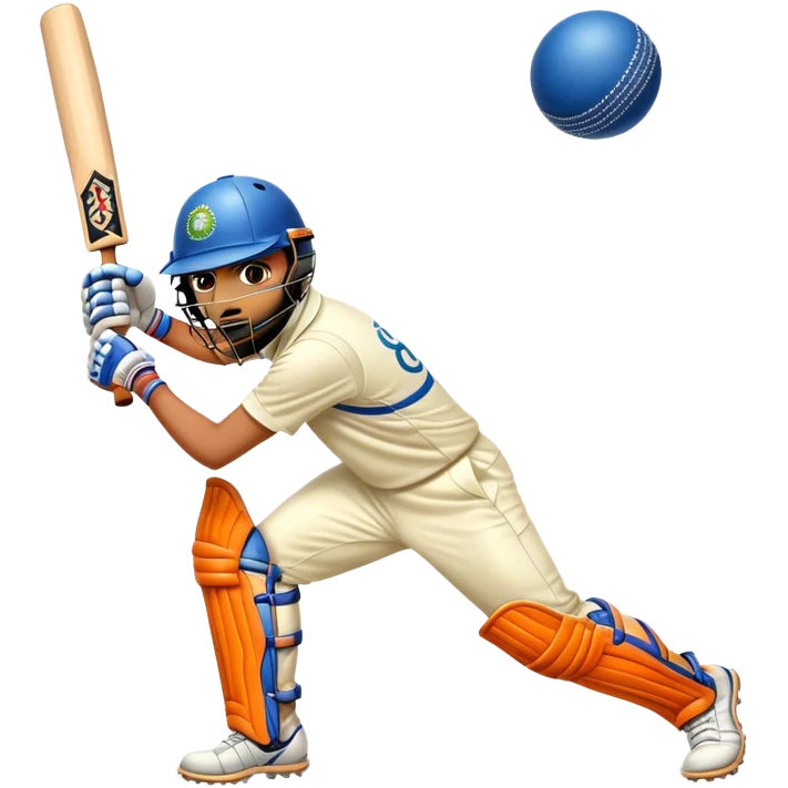 Cinematic Realistic Cricket Pop Culture Emoji, depicted with a dynamic, action‚Äêpacked scene capturing the spirit of India's beloved sport rendered with vibrant textures and energetic lighting. emoji
