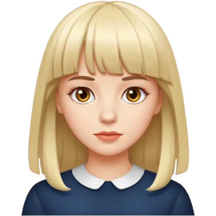 white girl bangs emoji