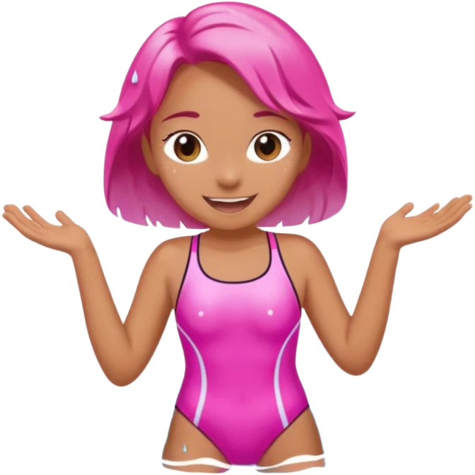 Pool girl pink emoji