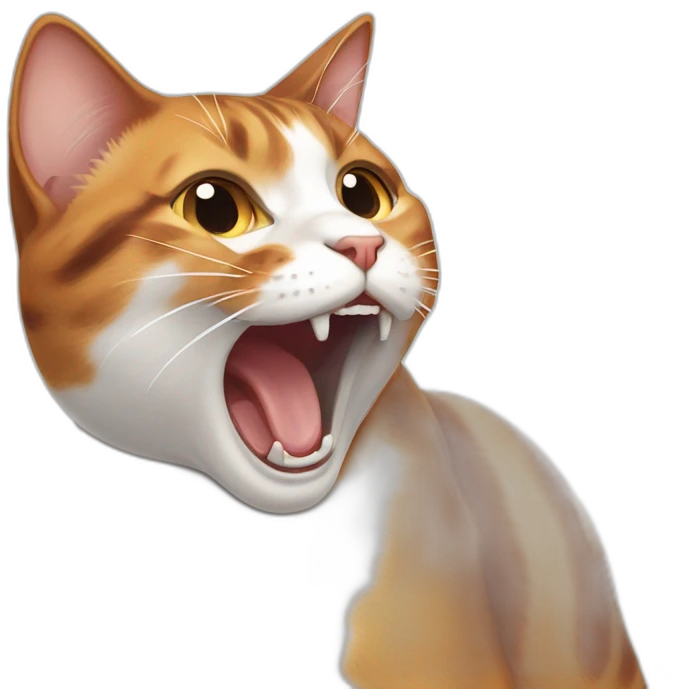 calico cat yawning emoji