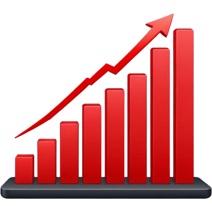 gráfico de ventas color rojo  emoji