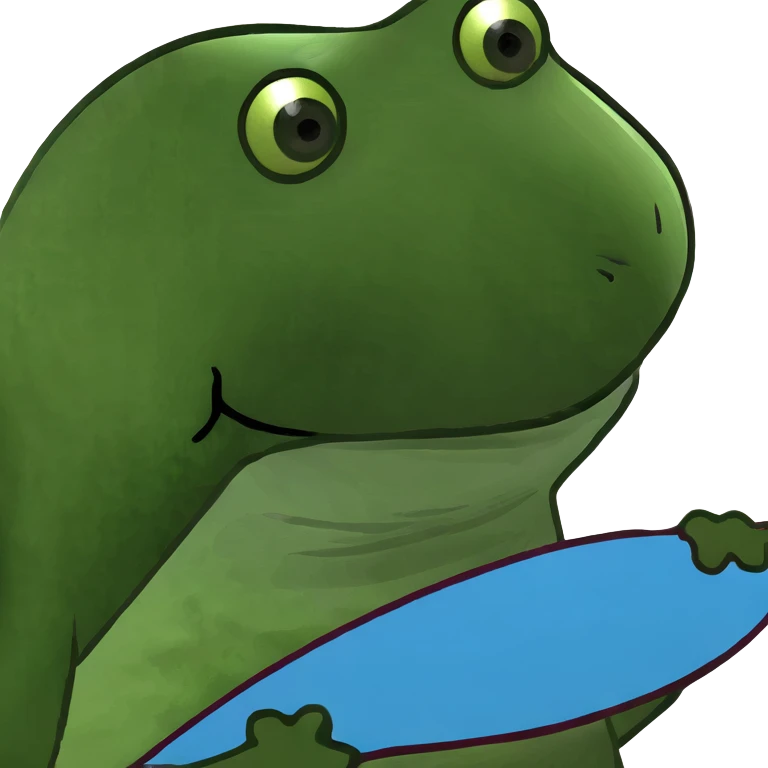 Frogs surfing slimy emoji