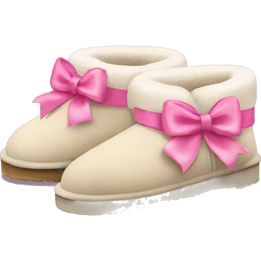 ugg slippers with pink bows emoji
