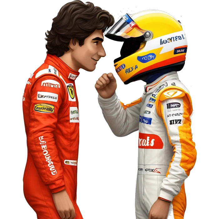 Carlos sainz from ferrari kissing lando Norris from mclaren emoji