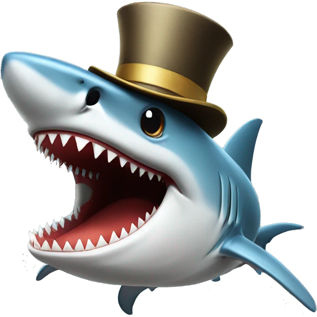 shark with tophat emoji