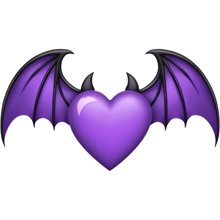 heart with purple gothic bat wings emoji