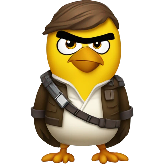 yellow angry bird dressed as han solo emoji