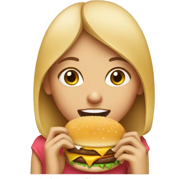 girl eating a burger emoji