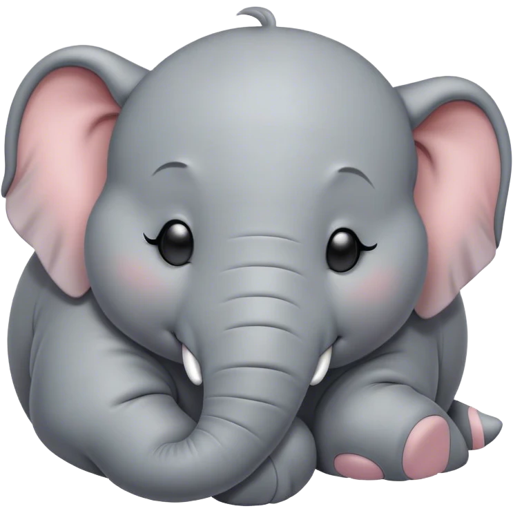 Meme-Worthy Cute Sleeping Elephant Portrait Emoji, Head resting peacefully with a contented smile, showcasing a massive, gentle build and a luxuriously soft gray hide, eyes shut in a serene, restful nap, Simplified yet hilariously adorable features, highly detailed, glowing with a soft, drowsy light, high shine, relaxed and utterly lovable, stylized with an air of playful laziness, bright and heartwarming, soft glowing outline, capturing the essence of a comically sleepy elephant, so meme-worthy it feels like it could instantly become the next viral sensation of adorable slumber! emoji