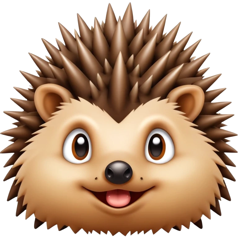 cute hedgehog grimacing with spikes slightly raised emoji