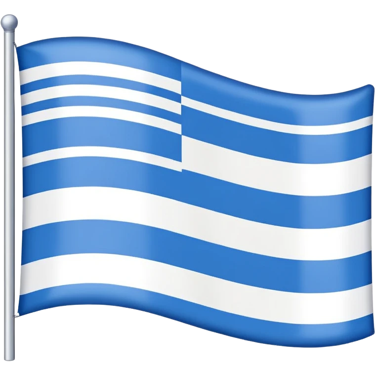 emoji Flag with 3 simple  horizontal lines: white, blue, white, equal one to another emoji