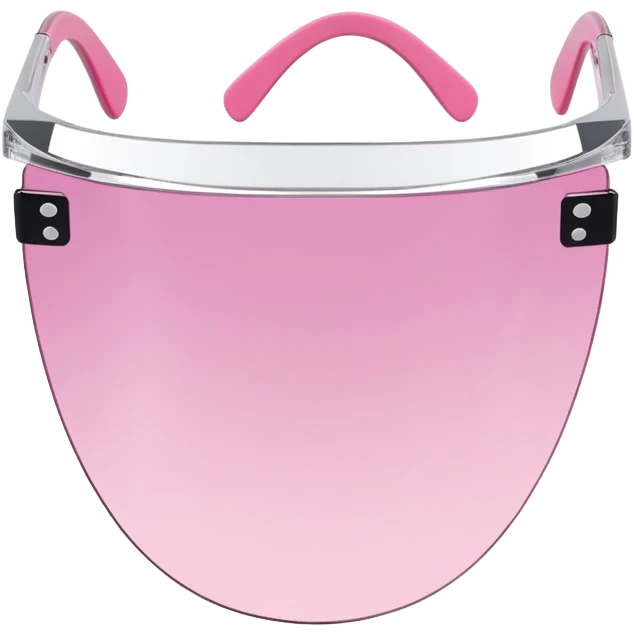 frameless pink tinted shield visor sunglasses, Y2K aesthetic, one-piece lens emoji