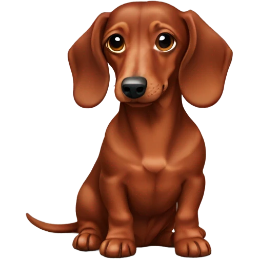 All red log haired dachshund  emoji