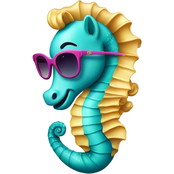 Girl Seahorse with sunglasses  emoji