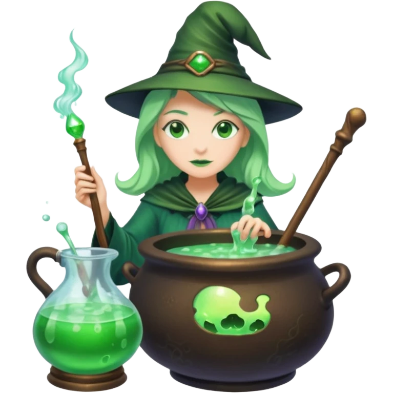 green witch cooking potion emoji