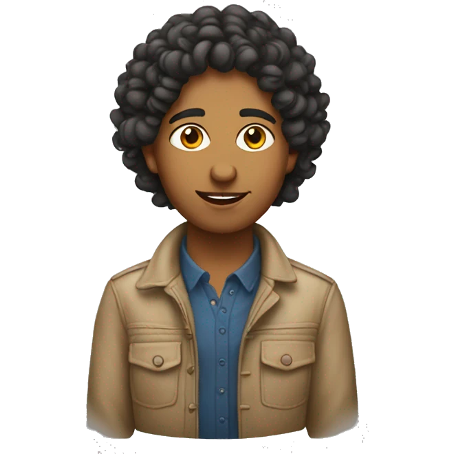 masculine indian lesbian with curly hair emoji