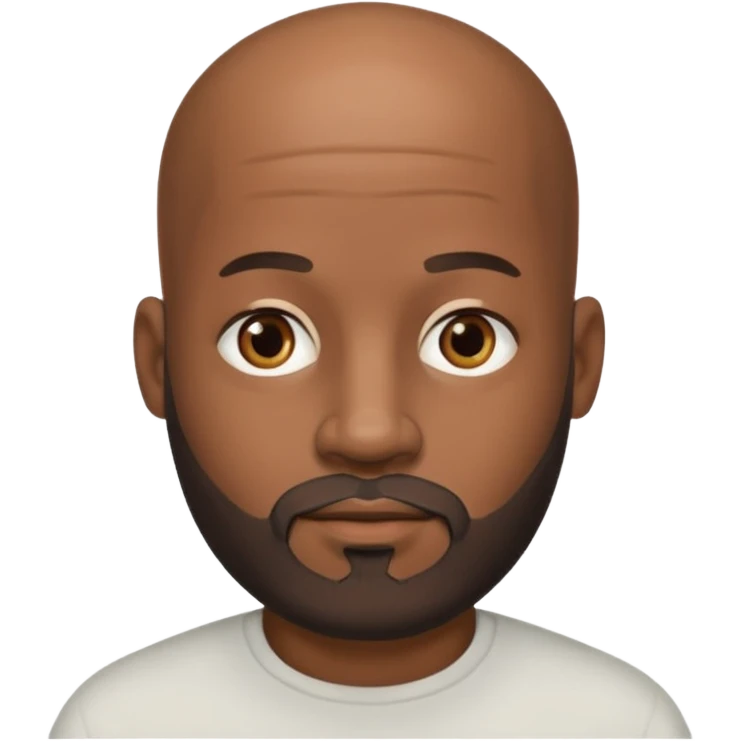 African American male bald salt & pepper beard emoji