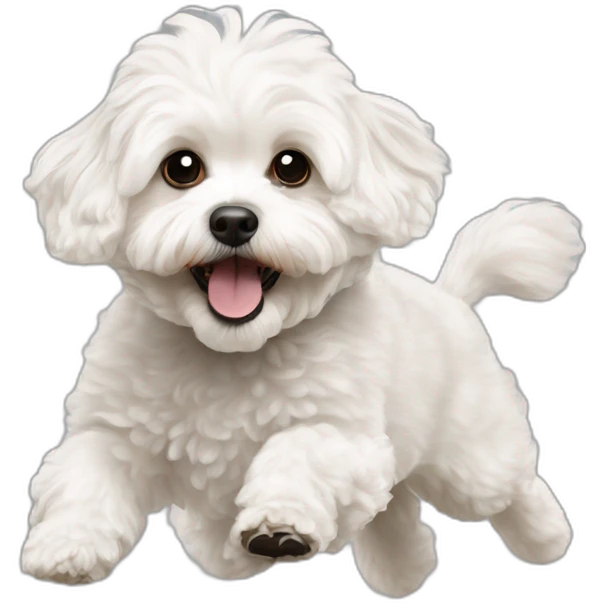 a white maltipoo jump emoji