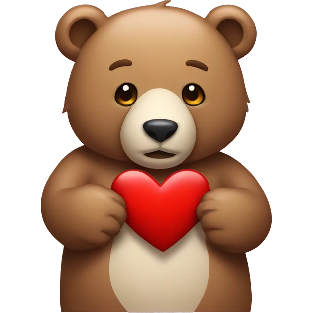 A bear that holds a heart emoji