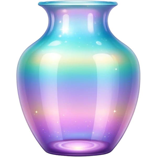 Sparkly glossy Pastel iridescent glass vase pot emoji