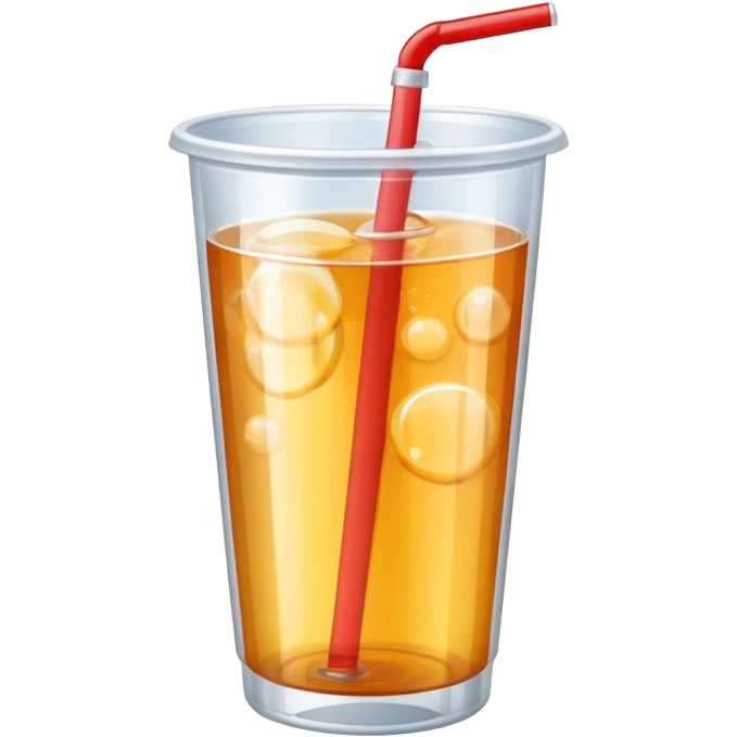 Soft drink in plastic cup (like Starbucks Cup), no logo. emoji