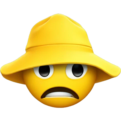 angry emoji yellow 3d head very angry wearing a fishing hat emoji