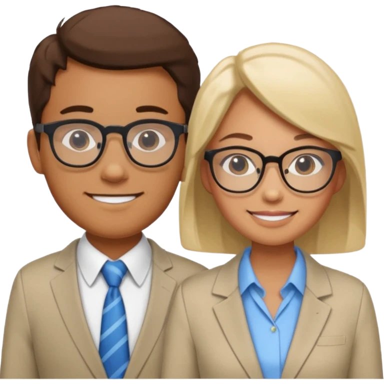 i need an image of a man named clyde who provides basic credit reports. his girlfriend bonny is abind market analyst emoji
